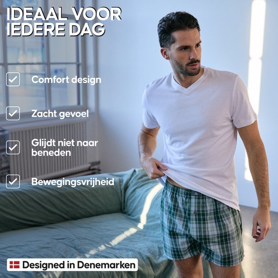 DANISH ENDURANCE Boxers ample en Katoen biologique pour homme - Sous-vêtements à boutons - 4 paires - Taille L