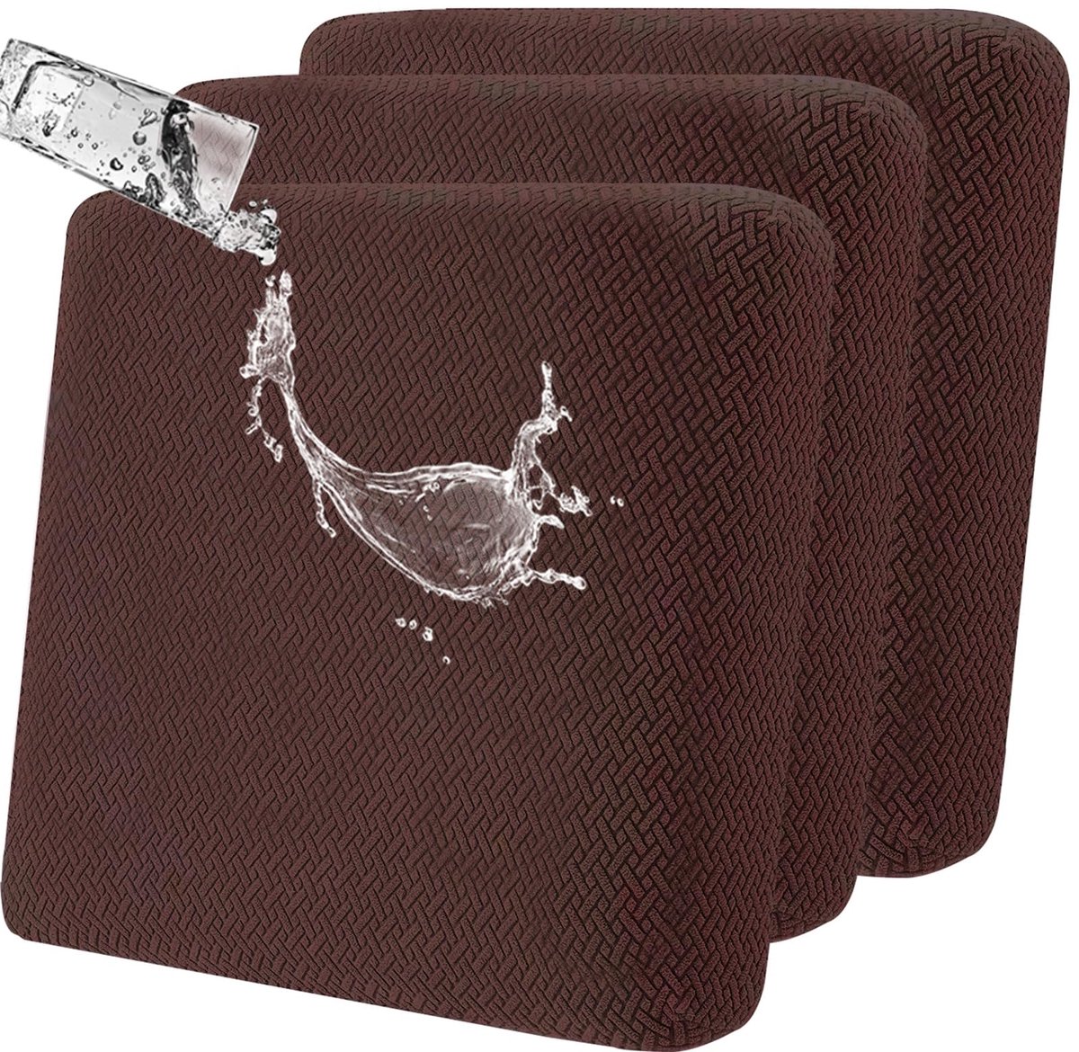 Ibenzoa® Stretchbare, waterafstotende zitkussenhoezen voor binnen- en buitenmeubilair in 3-delige set
