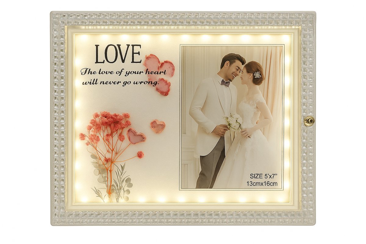 Luxaliving Fotolijsten - Fotolijsten met Verlichting - Luxe Fotolijst- cm Fotolijst met USB-aansluiting