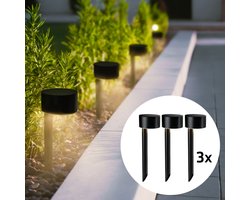 Vik Priklamp Buiten op Zonne-energie, Voor Buiten, IP44 Waterdicht, Padverlichting, Solar Tuinverlichting, Solar Priklamp, Tuindecoratie, 3-pack, Brendz