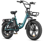 Vélo électrique ENGWE L20 Boost - Autonomie 120 km - Batterie amovible 48 V 13 Ah - Moteur 250 W - Shimano 7 vitesses - Avec amortisseur avant - Freins à disque mécaniques - Vélo électrique urbain 20 pouces - Fatbike - Végétalien
