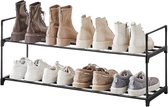 Étagère à chaussures pratique pour 10 paires de chaussures - Métal - Noir
