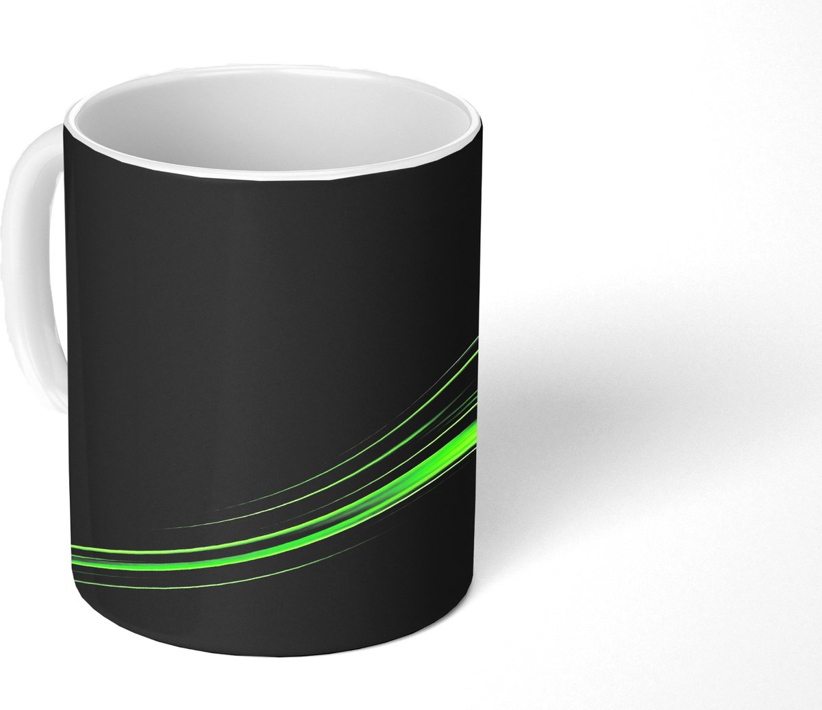 Mok - Koffiemok - Lijnen - Boog - Groen - Mokken - 350 ML - Beker - Koffiemokken - Theemok