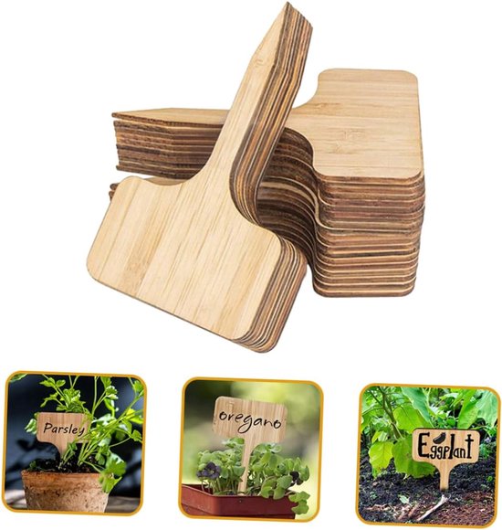 Plantlabel bamboe - 20 stuks - Plantenlabels - Plantkaartjes - plantenstekers - moestuinbordjes - plantstekers - plantenetiket voor in de tuin - Bamboe - Plantenstekers Planten Labelen - Kruiden Labelen - Steeketiketten Moestuin Bordjes - Bamboe Kleu
