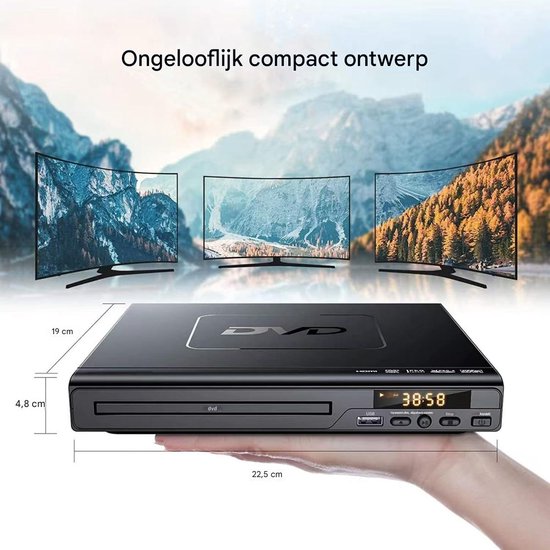 DVD speler - USB multifunctionele speler - met AV-kabel, CD-speler, met afstandsbediening — afbeelding 5