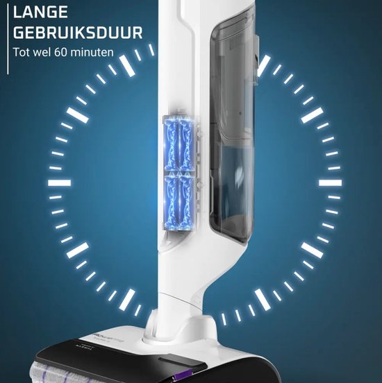 Rowenta X-Clean 10 GZ7540 - 2-in-1 Vloerreiniger - Stofzuiger & dweil in 1 - 60 min gebruikstijd - Zelfreiniging & droging