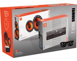 JBL Famous Pack 1 – Autoradio Celebrity100 + Stage1 62F Autospeakers– USB/SD/FM – 4×50 W + 400 W Pieken – Complete Car Audio Upgrade