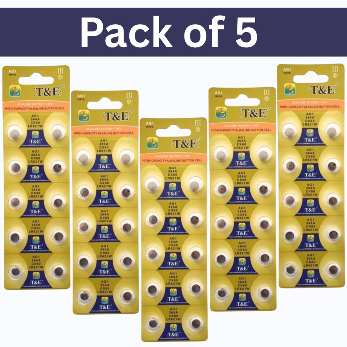 100 stuks Camelion SR60W, SR621SW, 364, AG1, LR621 zilveroxide knoopcelbatterijen – 1,55V horlogebatterijpakket