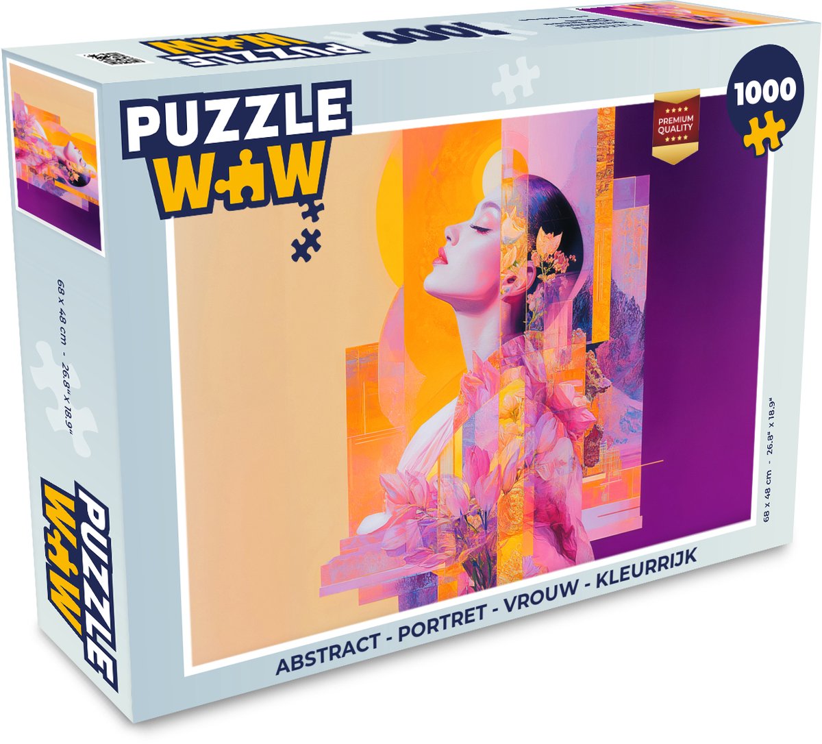 Puzzel Abstract - Portret - Vrouw - Kleurrijk - Legpuzzel - Puzzel 1000 stukjes volwassenen
