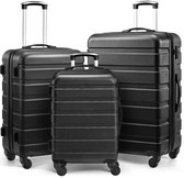 Bol.com YYCHAN Kofferset 3 delig - Reiskoffer Set - koffersets - Ciferslot - 38 L Handbagage + 75 L Trolley +110L Reiskoffer Gro... aanbieding