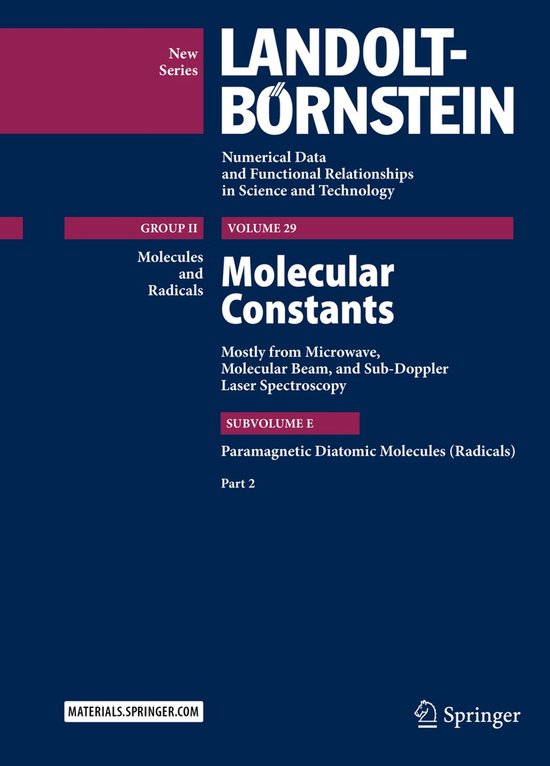 Molecular Constants Mostly from Microwave Molecular Beam and ... - cover