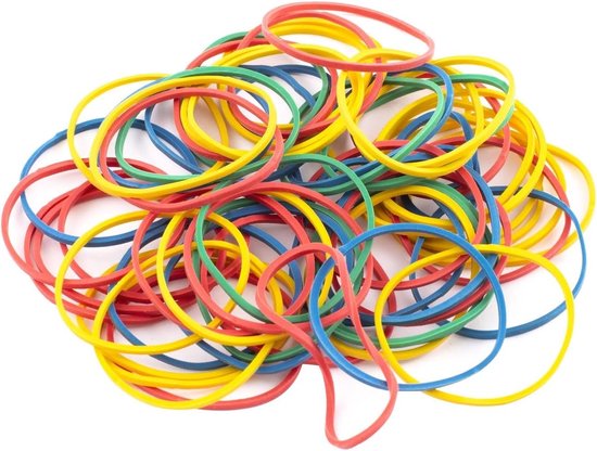 Set van 65 rubberen elastiekjes - 200 x 4 mm - Van natuurlijk rubber - Voor thuis, kantoor, school Set van 65 rubberen elastiekjes - 200 x 4 mm - Van natuurlijk rubber - Voor thuis, kantoor, school