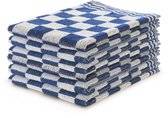 LINNICK Keukendoeken Set Blok Blauw – 50x50 – Set van 6 – Geblokt – Blokdoeken – 100% katoen – Keukendoek – handdoeken