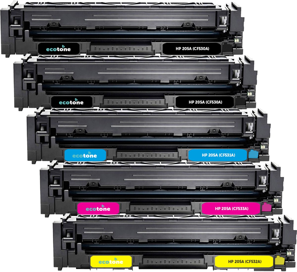 Ecopack (Replaces HP 205A toner) 2xBL + 1xCMY - (BL 2x1100 Pages) (CMY 3x900 Pages)