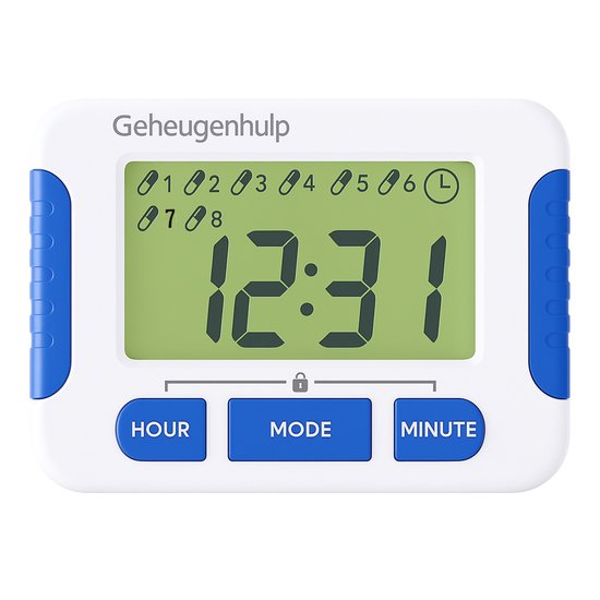 Medicijnalarm – 8 alarmen – timer – lock – geheugenhulp