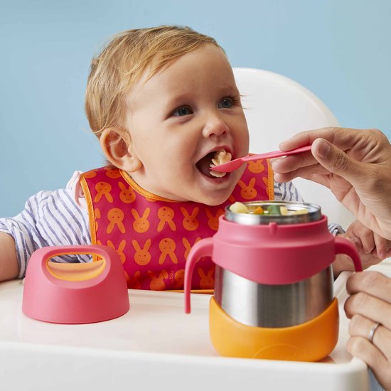Pot à déjeuner isotherme b.box | Gobelet facile à ouvrir pour les tout-petits | Acier inoxydable à double paroi, garde les Nourriture jusqu'à 7 heures, au chaud jusqu'à 5 heures | 335ml/11