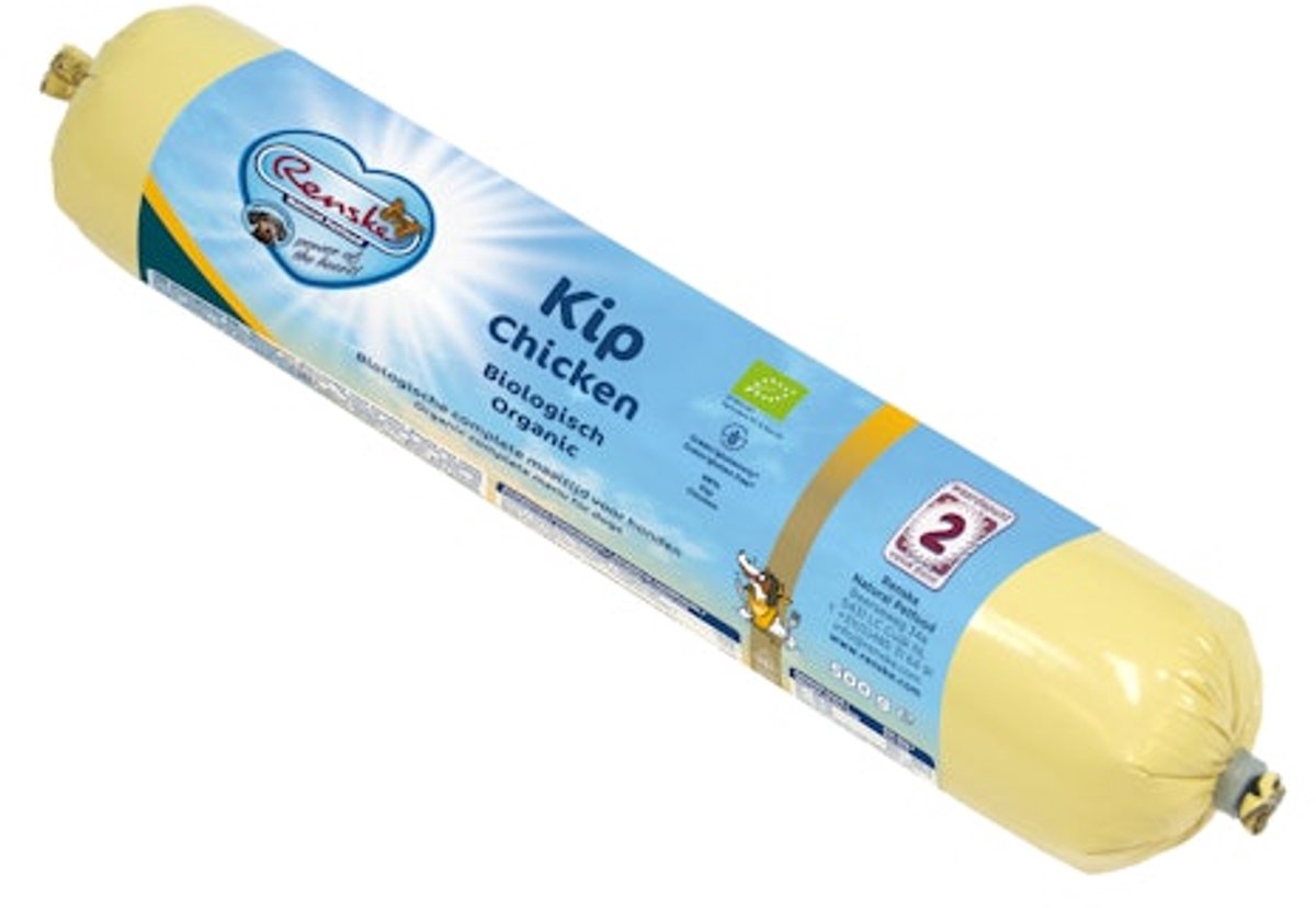 Renske Renske Biologisch Vers Vlees - Kip - 3 x 500 gram (Worst)