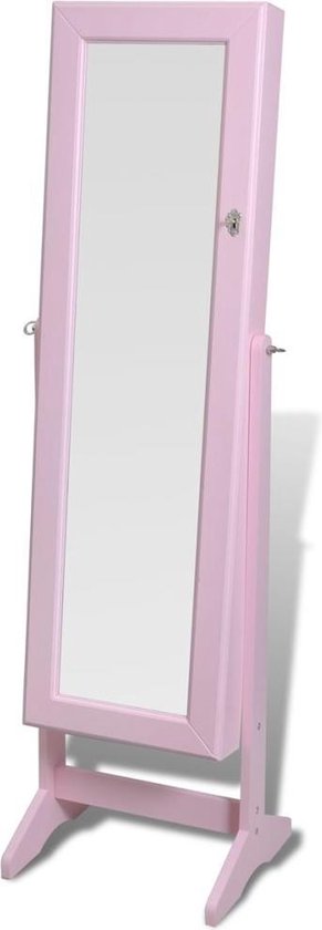 patroon tolerantie holte vidaXL Sieradenkast met spiegel 146 x 37 x 46 cm (roze) | bol.com
