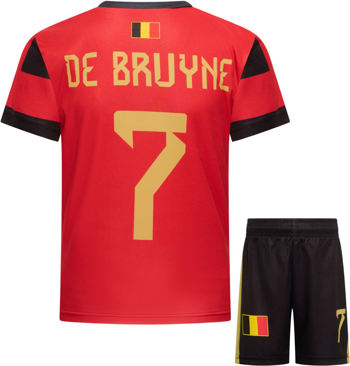 De Bruyne België Thuis Tenue Voetbalshirt + Broek Set - EK/WK Belgisch voetbaltenue | Maat: XXL