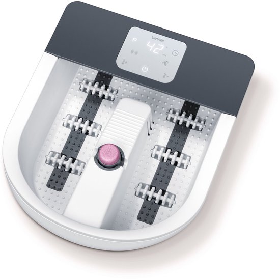 Beurer FB 60 Elektrisch voetenbad - Voetmassage - Trillings-en bubbelmassage - 3 Massage programma's - Verwarming - Voetreflex rollers - 3 Pedicure opzetstukken - Timer - Snoeropwinder - Tot schoenmaat 51 - 630 Watt - 3 Jaar garantie
