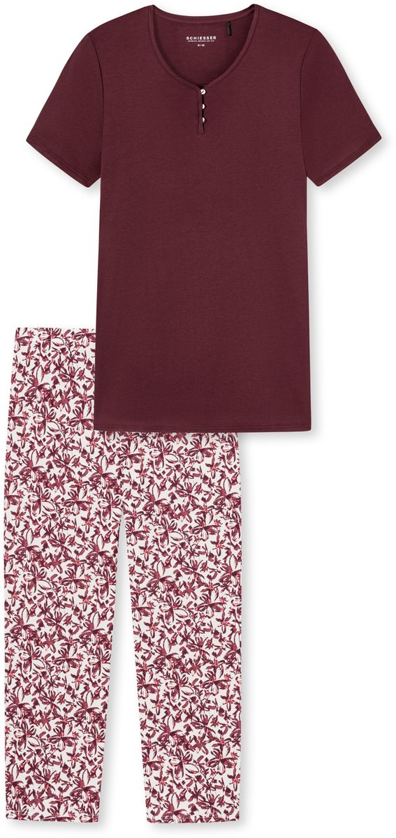 Schiesser Pyjama 3/4 - Dames - Slaap broeken pruim