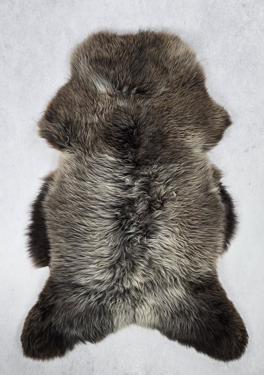 Schapenvacht- Exclusieve collectie - Bruin Grijs - 100% natuurlijke wollen vacht - 115x90 cm