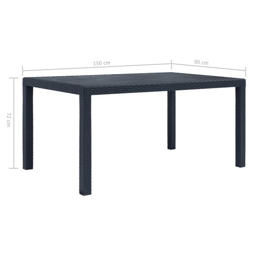 Vidaxl - vidaXL Table de jardin Anthracite 220x90x72 cm Plastique