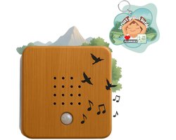 Flurriez Vogelhuisje Met Geluid - Vogelgeluiden huisje met Geluid - Met Sensor - Voor Op Toilet - Bewegingsmelder - Zwitscherbox - Singing bird box - Leuk voor in huis! Donker Bamboehout