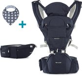 Baby Garden Draagzak 4 in 1 met Heupzitje - Baby draagzak - Zonnekap - Ventilatiesysteem - EU Gecertificeerd - Incl. Slabbetje - Verstelbaar - Donkerblauw