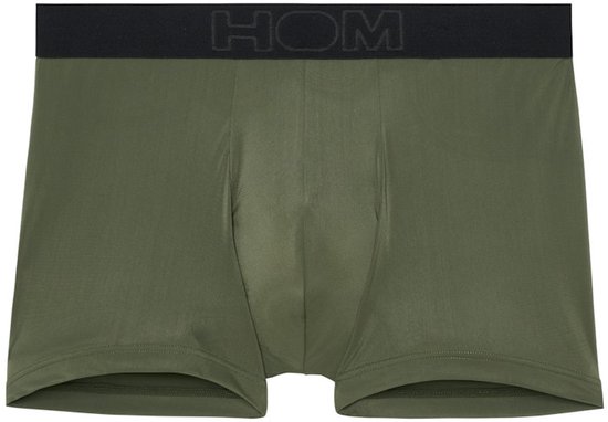 Donkergroene boxer briefs met zwarte tailleband met 'HOM' logo.
