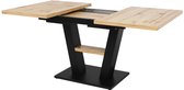 Telescopische eettafel (118-157×70×75cm), tafel, keukentafel, uitschuifbare tafel, uitschuifbaar tot 118-157cm met behulp van interne inzetbladen, voor keuken en woonkamer, eettafel in houtkleur