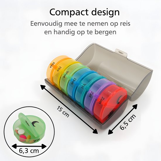 Pilulier 7 jours - Pilulier 7 jours - Boîtes à pilules 7 jours 2 compartiments - Boîtes à pilules avec fermeture robuste