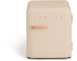 CREATE - Koelkast in retrostijl - Zand - Handvat Roségoud - FRIDGE RETRO 48L