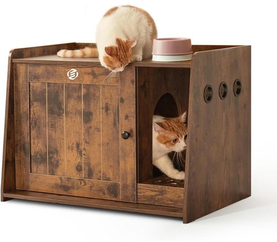 Relaxdays Kattenbak Ombouw Industrieel Kattenhuis Grote Kattenkast Kattenmeubel 549911911