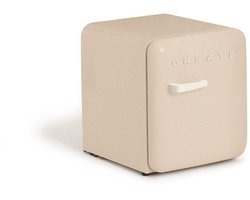 CREATE - Koelkast in retrostijl - Zand - Handvat Gebroken wit - FRIDGE RETRO 48L