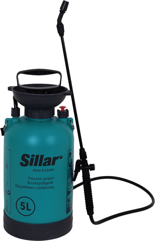 Sillar, druksproeier, handmatig, 5 liter, met modulaire lans van 54,5 cm, voor irrigatie, besproeiing, bespuiting, instelbare sproeistroom — afbeelding 4