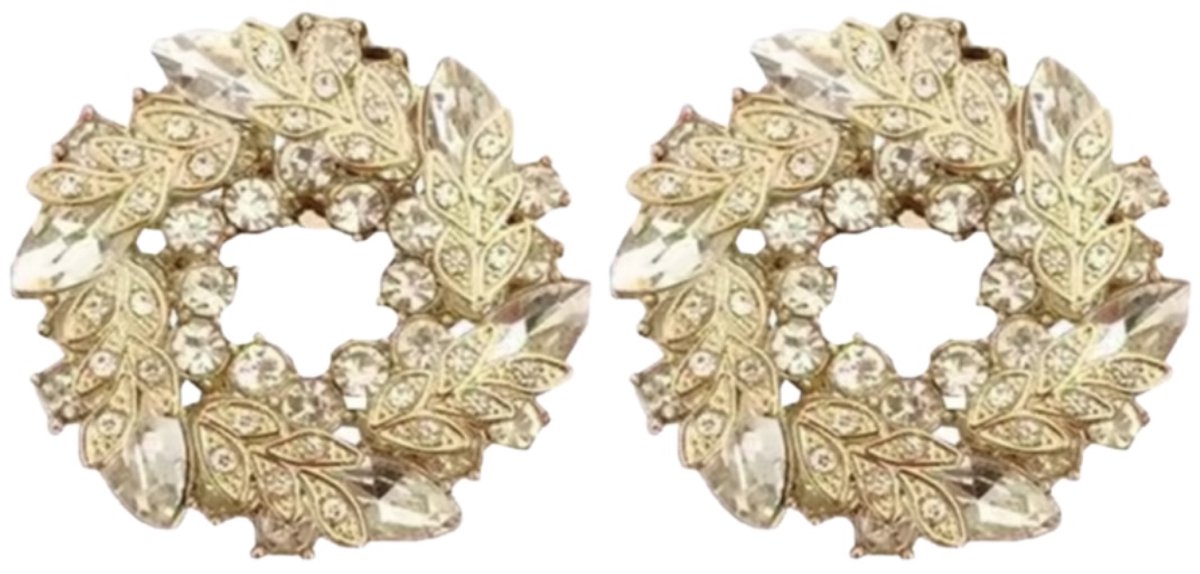 Schoenclips- Goudkleurig- Trouwen- rond- Charme Bijoux