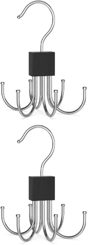 Hot Sell 8 Hooks Hanging Tie Holder Organizer Rack Wooden Tie and Belt Hanger Al