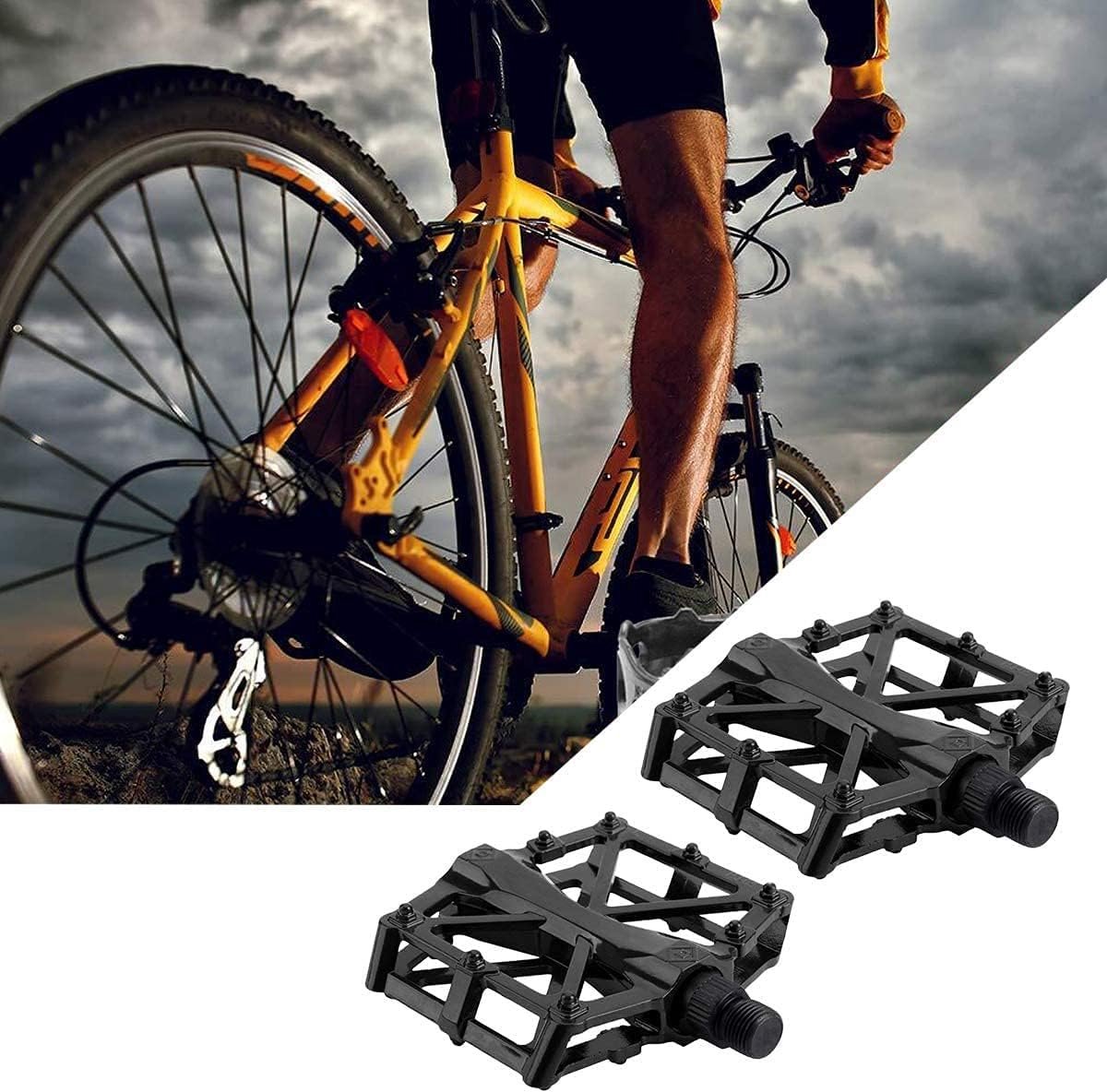 Fietspedalen - Platformpedalen - MTB Pedalen - Aluminium fiets pedalen - Trappers Fiets - Flat Pedals - Antislip Mountainbike Pedalen - Grip Pedalen universeel - inclusief bevestiging gereedschap - Geschikt voor MTB en E-bike – foto 6