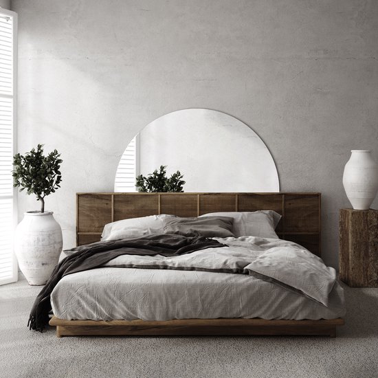 Thebalux M04 ronde spiegel 80cm met verlichting en verwarming mat zwart kopen