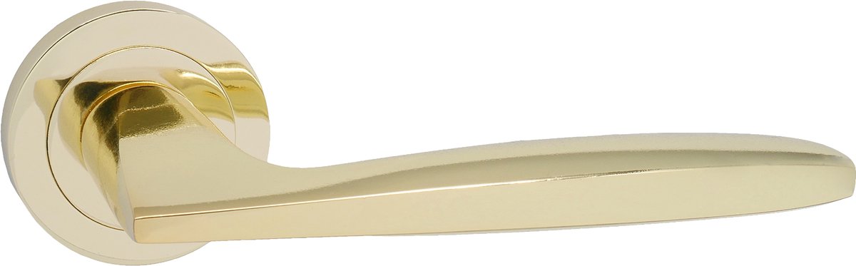DOMINO MIA-R - Deurklinkset - Messing Goud - Ronde Rozet - Aluminium - 100k cycli - Modern Design - Goud