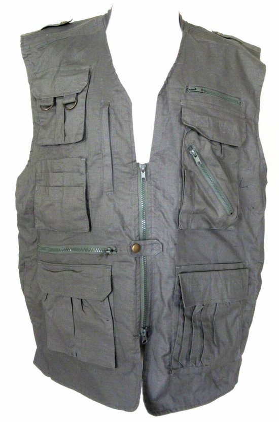 Bodywarmer Outdoor Zomer - 21 Zakken - 100% Katoen - Groen - Veel Zakken - Maat XL