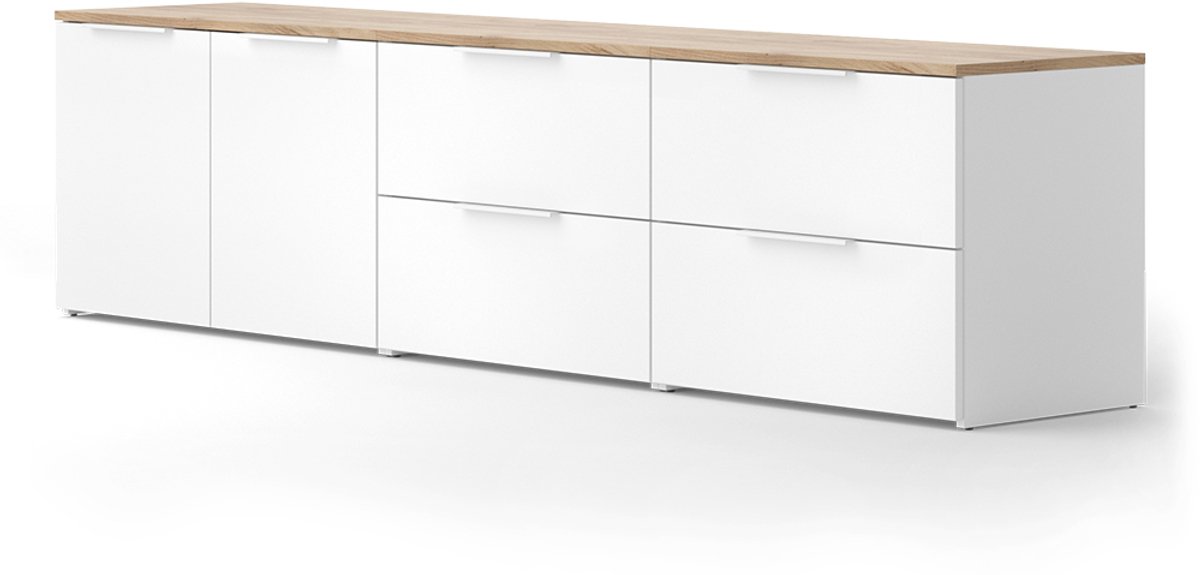 Vicco Wido Woonwand – 3 delen Wit/Sonoma
