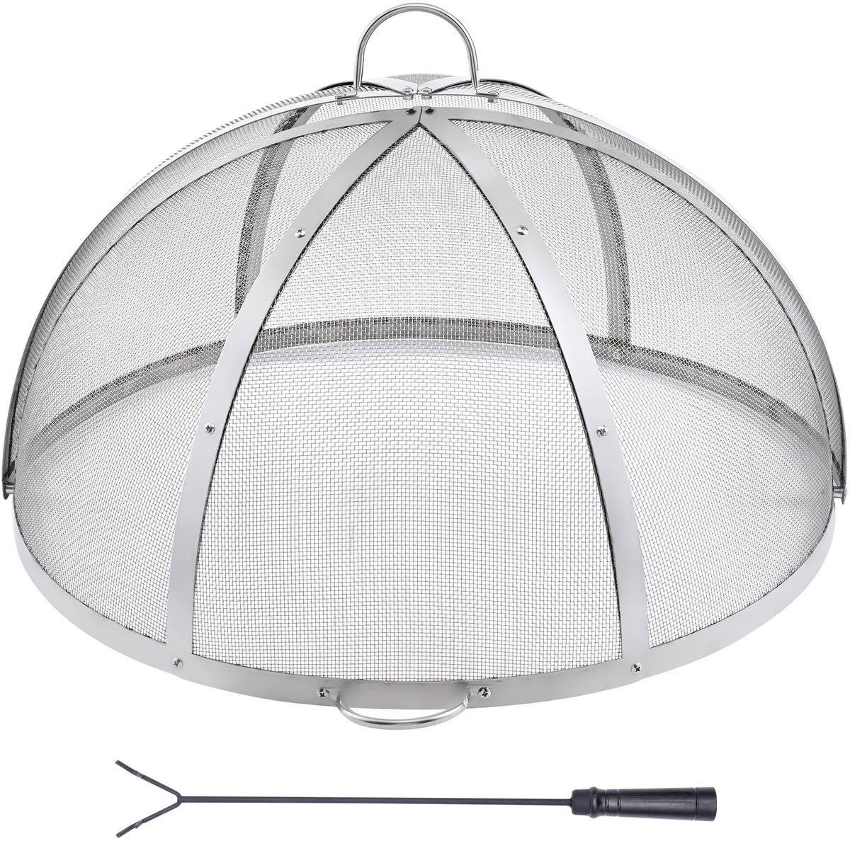 Vonkbeschermingshoes voor Open Haard, 76,2 cm Diameter, Rond Accessoire voor Open Haard Ringkappen voor Buiten, metalen Hoes voor Open Haard
