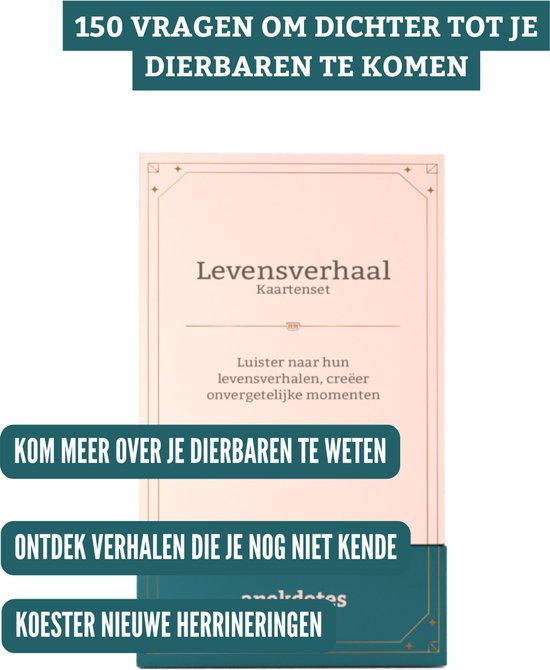 Anekdotes - Vragenspel om meer over je dierbaren te weten te komen - Gezelschapsspel - Familiespel - Gezinskaartspel - Moederdagcadeau