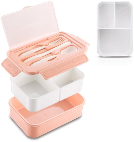 Lunchbox – 1400 ml – inclusief bestek- magnetron- en vaatwasserbestendig