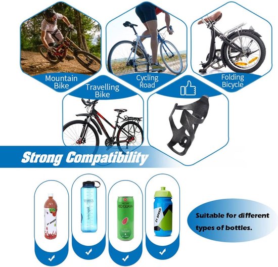Fietsflessenhouder van volledig carbon - 2 stuks, ultralicht en sterk, perfect voor mountainbikes en racefietsen — afbeelding 3