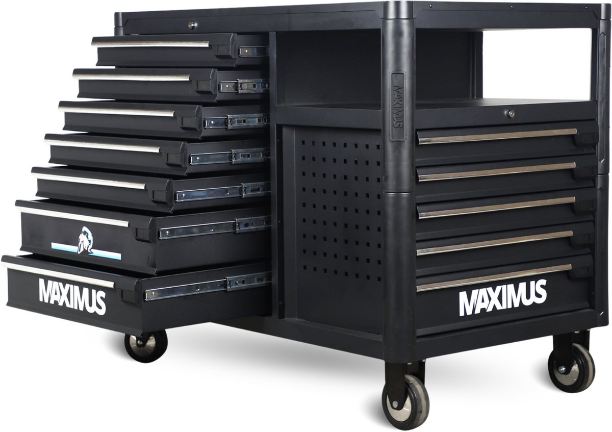 XL Gereedschapswagen Gevuld – 406-Delig – 12 Lades – Incl. Gratis Doppenset – Afsluitbaar / Met Slot | Maximus