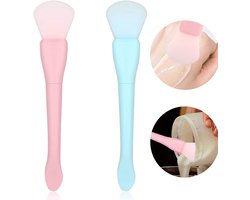 2 stuks siliconen gezichtsmaskerborstel - zachte spatel - applicator voor huidverzorging - voor…