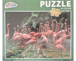 foto van Grafix puzzel - 1000 stukjes - flamingo's (of een andere leuke die 50x70 cm is)